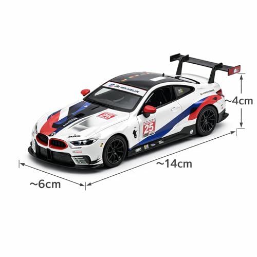 Image of Wizplex RMZ Hobby BMW M8 GTE 2018 Die-Cast Car 1:32 Scale Racing Model Vehicle Pull Back Toy Car for Boys Collectors