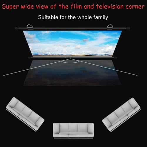 Pantalla manual para proyector 60" 16:9 blanco y metal miniatura 3