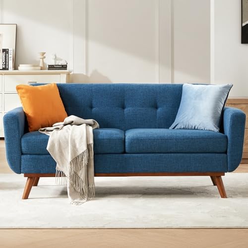 Kingfun 65.2" W Loveseat Sofa, Mid Century Modern Decor Love Seat...