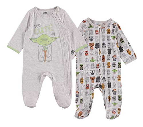 Image of STAR WARS Baby 2 Pack Zip Up Sleep N' Plays Newborn to Infant Sizes (Newborn - 24 Months)