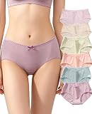 [Kayuuhin] ショーツ レディース 綿 パンツ 下着 6枚セット 深め 女性 柔らか 綿100%クロッチ 通気吸湿 レディースレギュラーショーツ (ライトピンク、オレンジ、パープル、抹茶グリーン、グレーブルー、明るい・6枚, M)