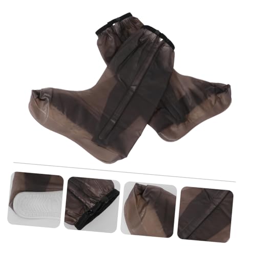 1 Par Cubre Zapatos PVC Impermeables Color Café miniatura 5