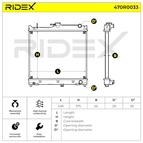 RIDEX Radiatore motore 470R0033 per JIMNY (FJ)