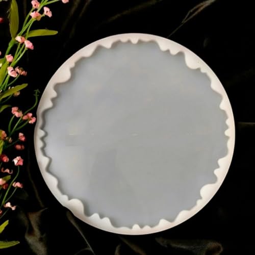 Image of R H Lifestyle Silicone Moulds Round Coaster Mould for Resin Art Epoxy Casting Mould Tray, Photo Frame, Plate, Clock Mold Large Resin Mould 14 Inch