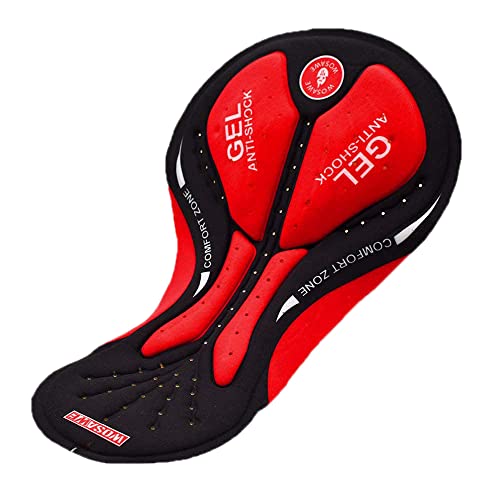WOSAWE DIY 3D Chamois Pad Silicone Foam for Cycling Extreme Sports, Red with Black