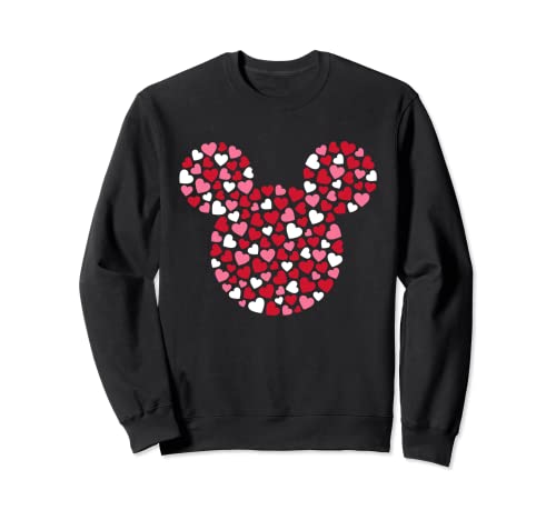 Sweatshirt Disney Mickey Mouse femme rose imprimé coeurs Saint-Valentin