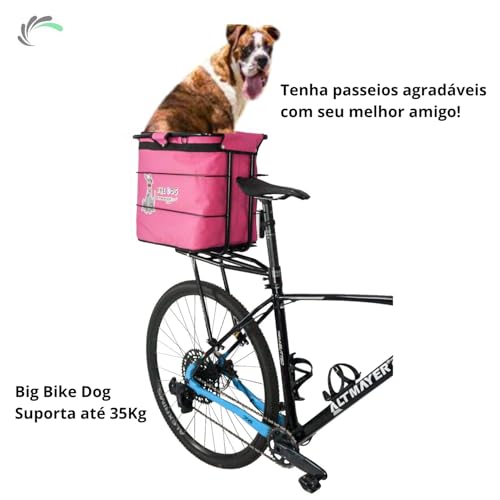 Cestinha, Cesto Para Bagageiro Para Pets Grandes Big Bike Dog, Cor Rosa, Altmayer