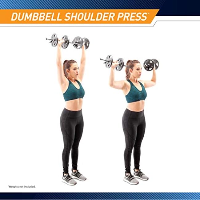 Marcy Hollow Curl Bar and Dumbbell Handle Set with Spring Collars