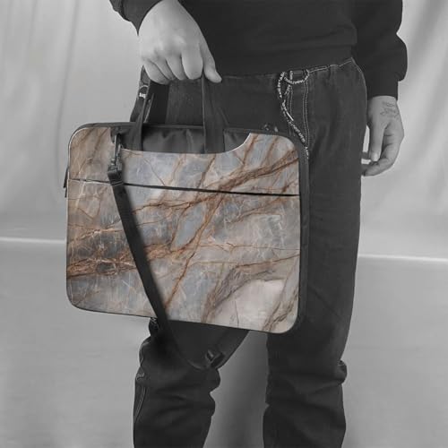 Maletín impermeable para laptop de 14 pulgadas, marrón gris mármol miniatura 2