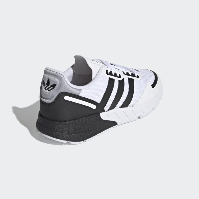 Image of adidas Originals Men's ZX 1K Boost Sneaker, White /Black /Halo Silver, 10.5
