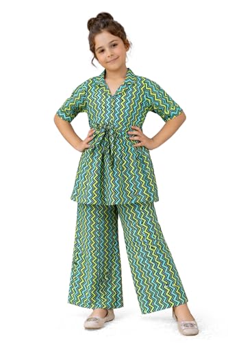 Image of Fashion Dream Girl's Cotton Blend Printed Co-ord Set|Clothing Set|Combo Set|Casual Wear|Coordinate Outfit for Girls|Two-Piece Set