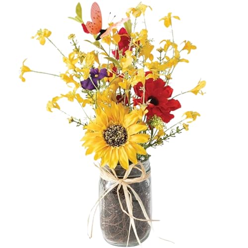 Sullivans Faux Wildflower Arrangement in a Glass Jar