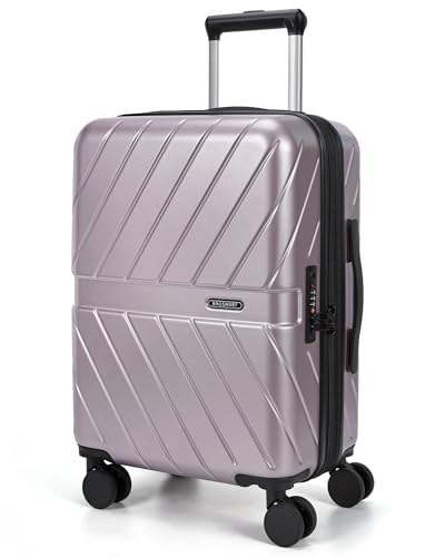 Image of BAGSMART Carry on Luggage 22x14x9 Airline Approved with TSA Lock, 100% Polycarbonate Hardside Suitcase with Spinner Wheels, Rose Purple