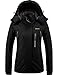 Produktbild GEMYSE wasserdichte Berg-Skijacke für Frauen Winddichte Fleece Outdoor-Winterjacke mit Kapuze (Schwarz,XL)