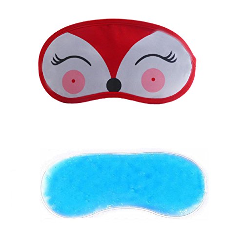 Image of Jenna Polyester Red Deer Ice Gel Eye Mask For Insomnia, Meditation, Puffy Eye's And Dark Circles