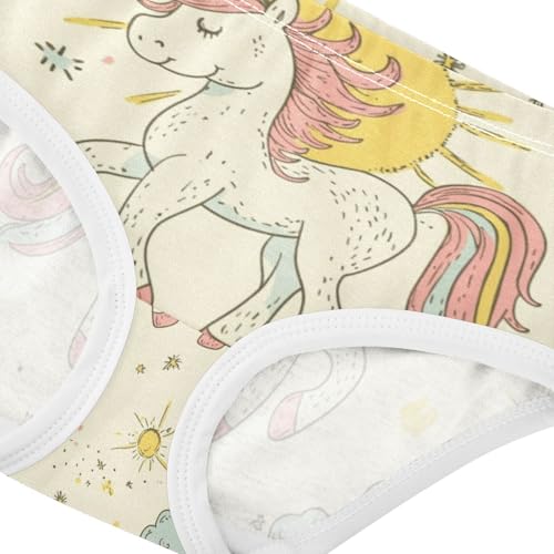 ZZKKO Sunlight Rainbow Unicorn Girls Underwear Toddler Panties for Girls Comfort Brief Size 2T-8Y3
