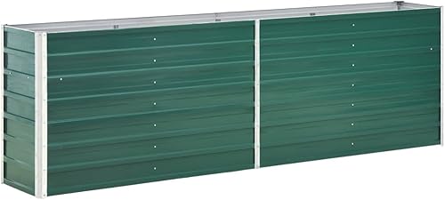 Miniatura 40 de Cama elevada de acero galvanizado, maceta elevada para jardín, para exteriores, perfecta para verduras, flores, hierbas, plantas, 39.4 x 15.7 x 17.7