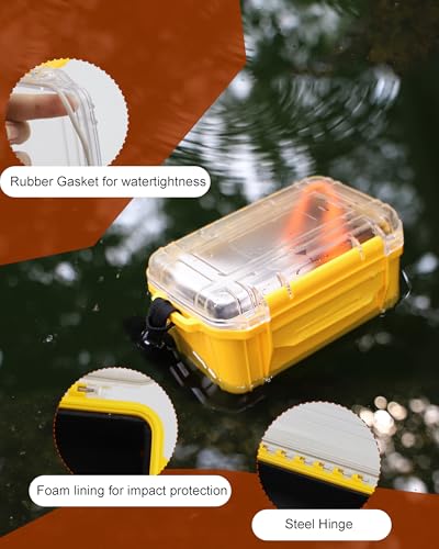 Wxvhji Small Waterproof Box Dry Box Waterproof Storge Container Small Watertight Dry Boxes for Kayaking Boat, 6.5" L x 4.3" W x 3.4" H - Thumbnail 5