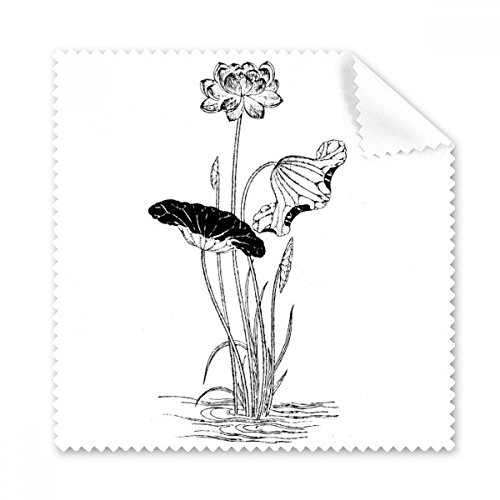 Chiffon tissu lunettes et nettoyeur écran téléphone fleur de lotus au bureau