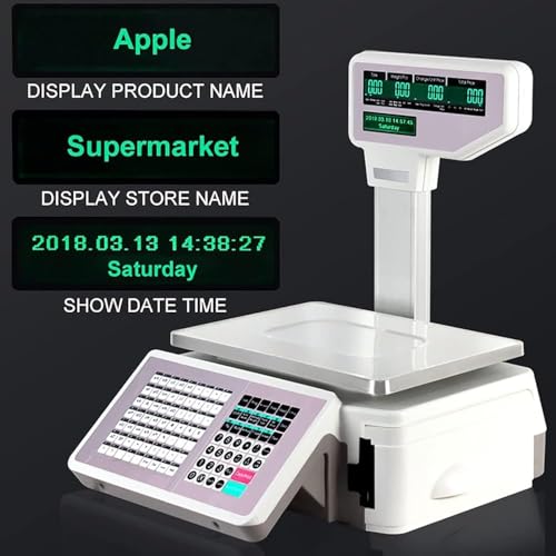 Báscula digital comercial con doble pantalla y etiqueta miniatura 2