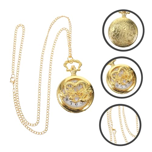 VALICLUD Relógio De Bolso Relógio De Bolso Decorativo De Dragão Dourado Para Homens Relógio De Bolso