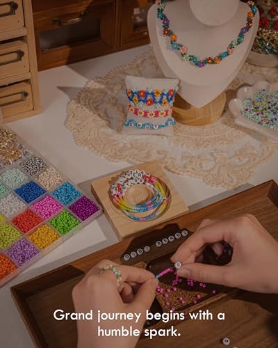 DoDoBeads Kit de fabricação de pulseiras, 10.000 peças de contas de semente de vidro de 3 mm para fa