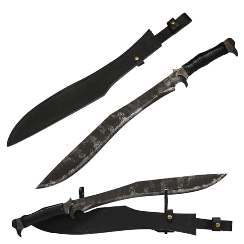 Kukri Knife High Carbon Steel Machete for Cutting Trees Heavy Duty,26" Full Tang Handle,Outdoor Survival Hunting Tactical Sword Condor Machete or Yard Work