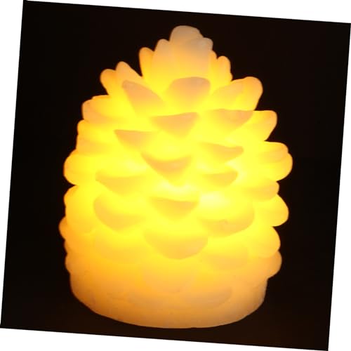 OSALADI Candele A LED 4 Pz Natale Senza Fiamma Ornamento Di Babbo Natale a Led Di Natale Pino Decorazioni Per Presepe Candele Natalizie a Pigne Delle Vacanze Paraffina
