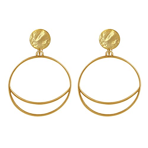Boucles d'oreilles clip lune Les Poulettes Bijoux en métal ciselé - 2