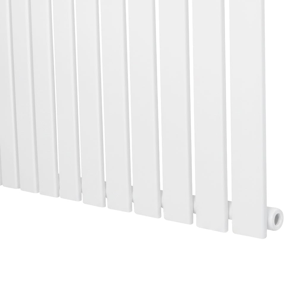 Radiatore Piatto a Colonna Singola 1800 x 420 mm Verticale Design Moderno Acciaio al Carbonio Riscaldamento Centrale Bianco Opaco con Kit Fissaggio e Spazzola