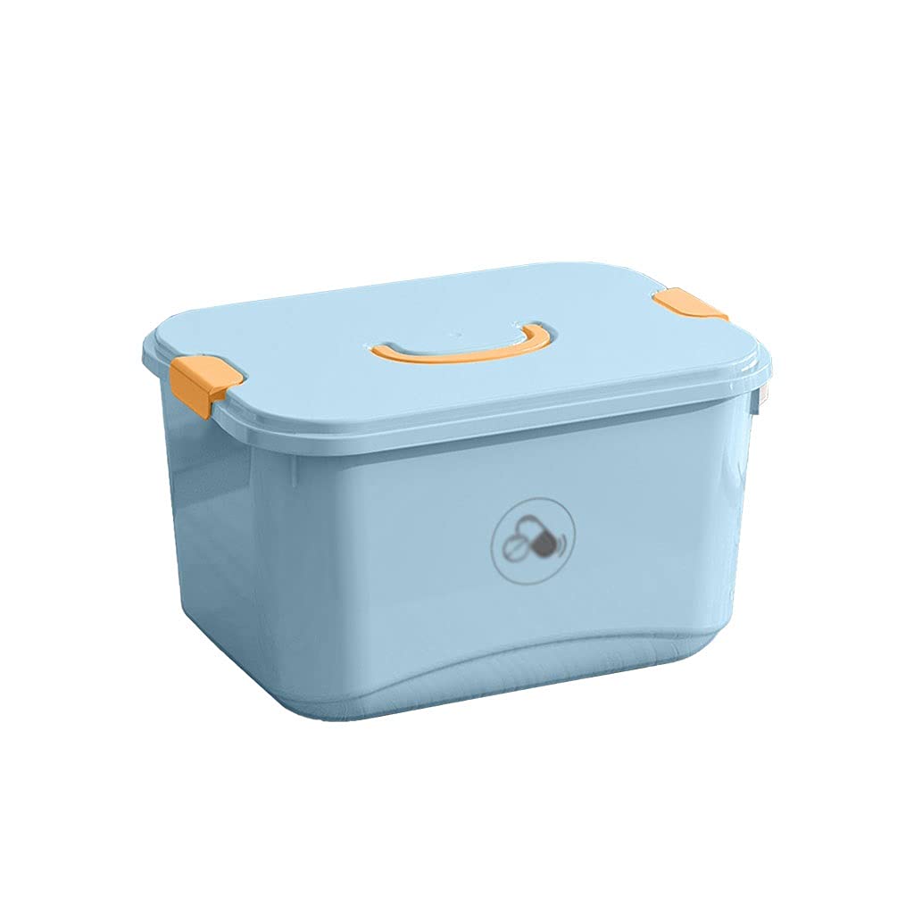 Kit di Pronto Soccorso in plastica Scatola for medicinali Maniglia Portatile for Uso Domestico for Medici 11,4/14,5 Pollici,Kit di Pronto Soccorso(Blue,S)