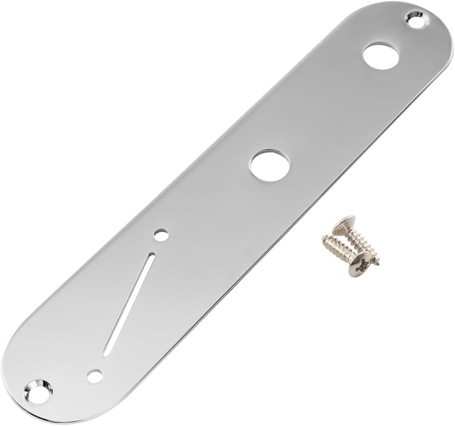 32mm Telecaster Control Plate with 25/64" Diameter Pot Holes for Telecaster Guitar Chrome
