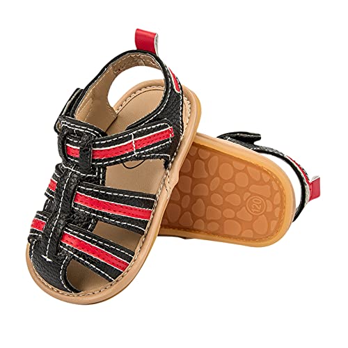 Toddler Boy Sandals Shoes Sandals Walking Toddler Baby Rubber Non-Slip Boys First Kids Girls Baby Shoes (Black, 11)3