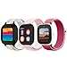 NewJourney Nylon Bands for Gabb Watch 2 1/Gizmo Watch 3 2 1, Breathable Hook&Loop Strap Replacement for Boy Girl (PerlPink+Rainbow+PomeRed)