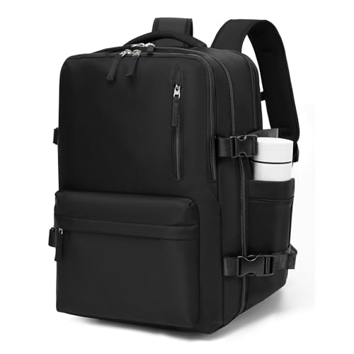 Expandable Travel Backpack Women Men, Carry On Backpack with USB Charging Port & Shoe Pouch,TSA 17.3inch Laptop Mochila Flight Approved,Nurse Bag Casual Daypack for Weekender Business Hiking,Gift