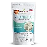 Red Label Health Vitamin D3 1000 IU, Pack of 400 Vitamin D Tablets (1+ Year Supply), Healthy Teeth & Bones, Supports Immune System, High Strength Vitamin D Supplement for Men & Women, UK-Made