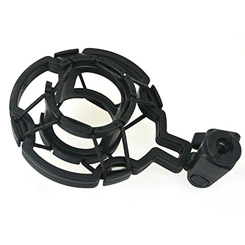 zramo® Micrófono Shock Mount Soporte para Studio Grabación de Sonido para micrófono condensador de Mike de plástico negro