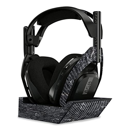 Image of MightySkins Carbon Fiber Skin Compatible with Astro A50 Wireless Headphones + Base Station (Gen 4) - Onyx Marble | Protective, Durable Textured Carbon Fiber Finish | Easy to Apply | Made in The USA