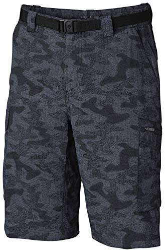 Columbia Men's Silver Ridge Printed Cargo Short, Black Heather Camo Print, 40x10