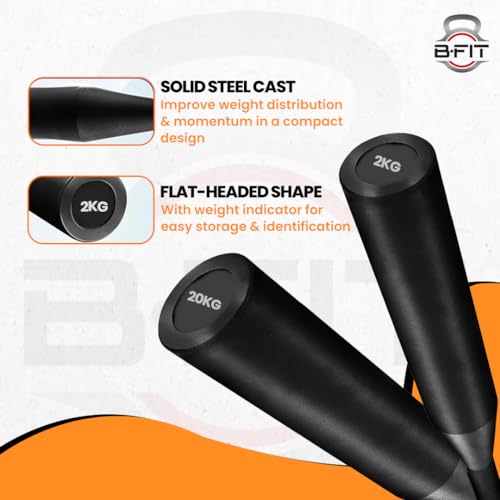 Image of B Fit Steel Sledge Hammer /ClubBells /Mac Bell for Strength Training, Support Full Body, Muscles, Shoulder, Grips & Forearms Workouts, Stretching (ClubBell, 10 Kg)