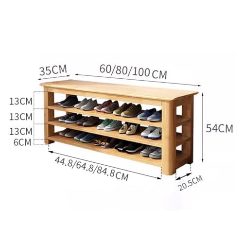 Banc d'entrée en bois massif pour ranger vos chaussures et optimiser l'espace - 4