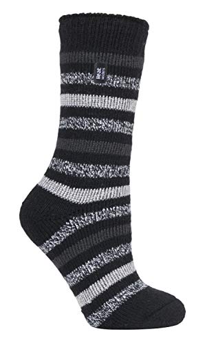 HEAT HOLDERS - Damen Winter Extra Warm Thermosocken/Kuschelsocken für Geschenk (37-42 EU Rosebud Schwarz)