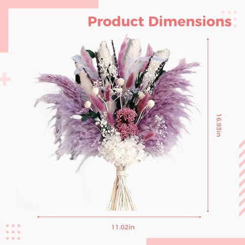 Bouquet Seco de Flores Pampas Bohemio Blanco y Mezclado miniatura 3