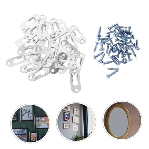 Image of HOMSFOU Mirror Hanging Kit 30 Keyhole Hangers Frame Hangers Metal Wall Mounting Hardware Easy to Use