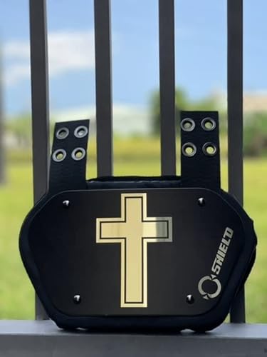 O Shield Golden Cross Chrome Football Back Plate, Lower Back Pads For Football Players, Rear Protector, Adult Fit #TOP3