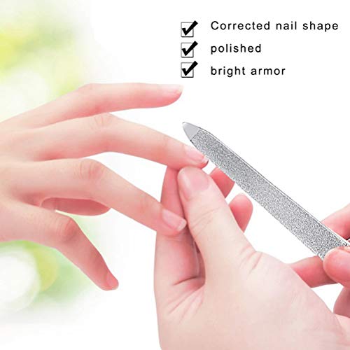 4 Pcs Metal Nail File Diamond Nail Files Stainless Steel Nail File Kit Double Side Fingernail Toenail Files For Salon Home Travel Use(5.9Inch) #TOP4