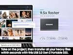 SAMSUNG T7 1TB, Portable SSD, Grey, Up to 1050 MB/s, USB 3.2 Gen2, Gaming, Student & Professional, External SSD (MU-PC1T0T/AM) [Canada Version]