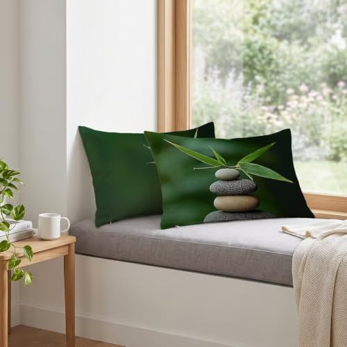 Taie oreiller 40x60 lot de 2 avec impression recto verso verte - 4