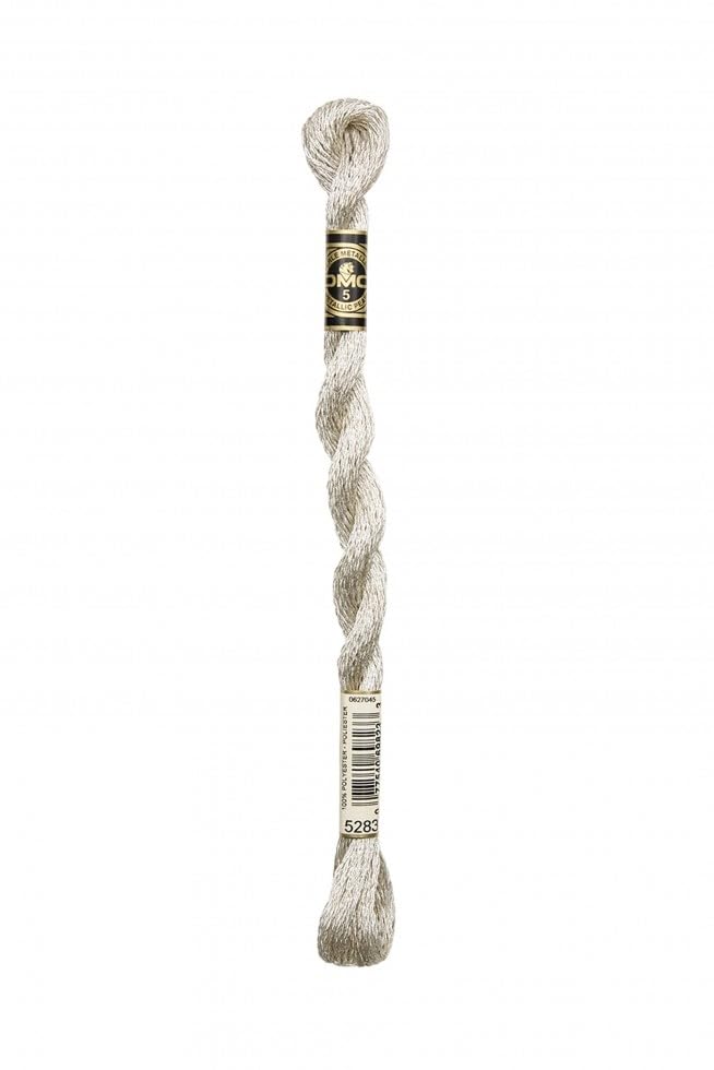 DMC Metallic Perle Thread Size 5 25m Silver - Each
