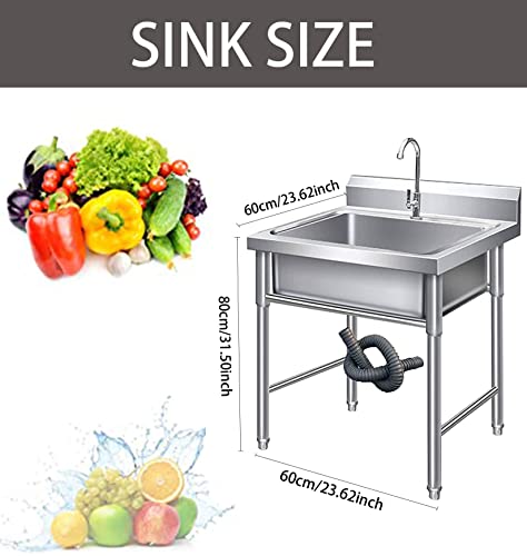 Lavabo utilitario de un solo seno con deflector para lavandería y garaje exterior 4